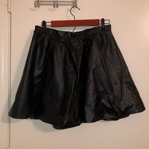 Hello Kitty Faux Black Leather Mini Skirt Size L